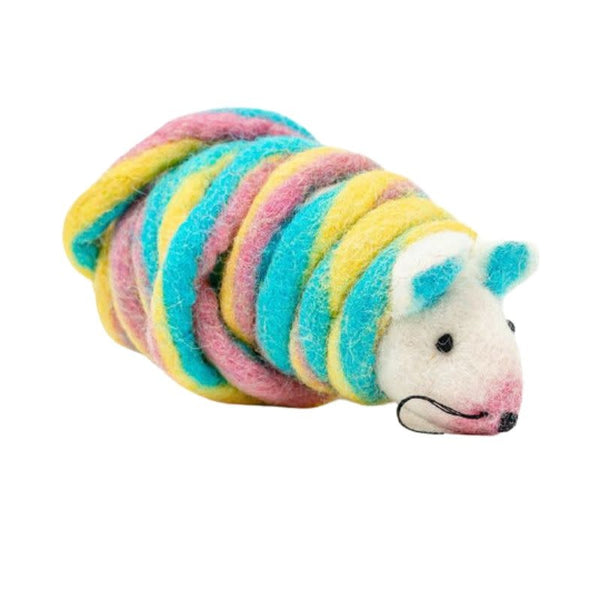 CAT IN THE BOX Wool Mouse Cat Toy 6 Foot Tail Unicorn