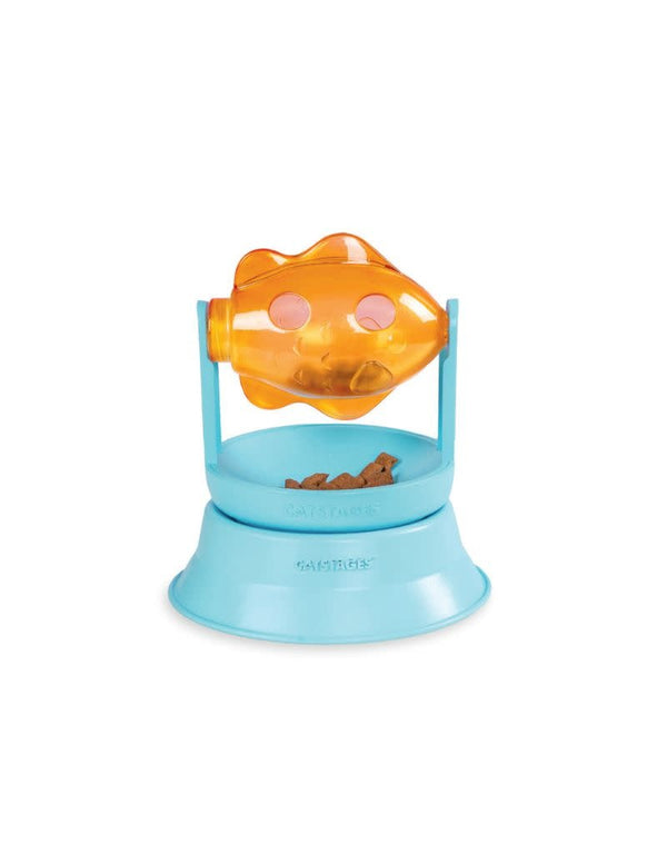 CATSTAGES  2 in 1 Treat Cat Toy Spinning Fish