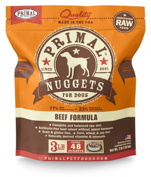 PRIMAL Raw Frozen Canine Beef Formula  3 lb.
