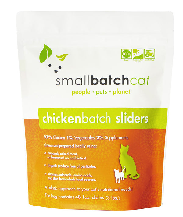 SMALL BATCH Frozen Chicken Sliders Cat Food 3lb