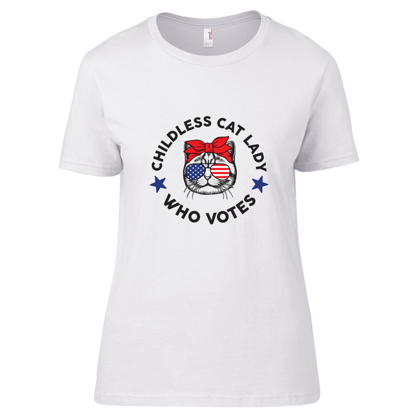 FISH & BONE Childless Cat Lady T-shirt White