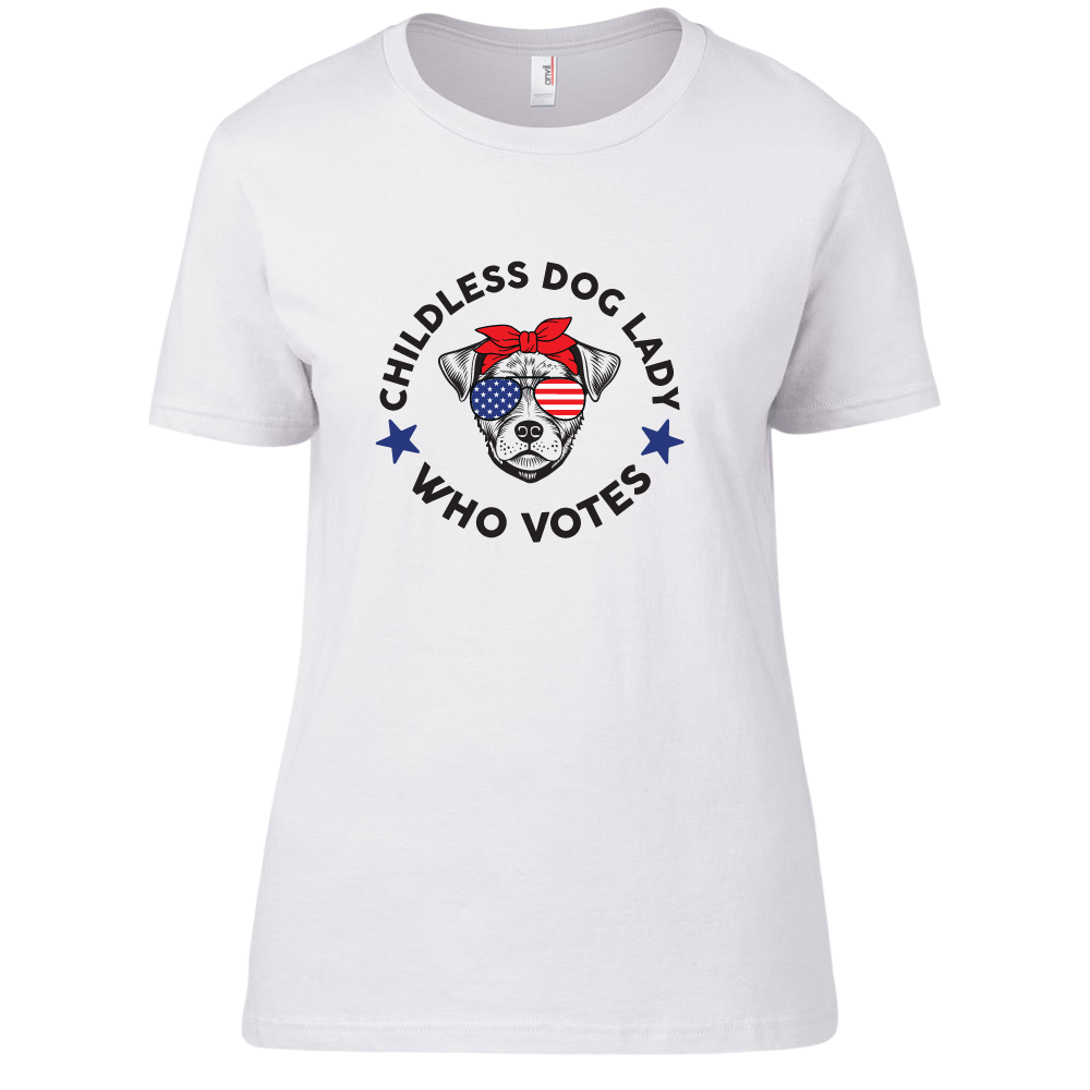 FISH & BONE Childless Dog Lady T-shirt White