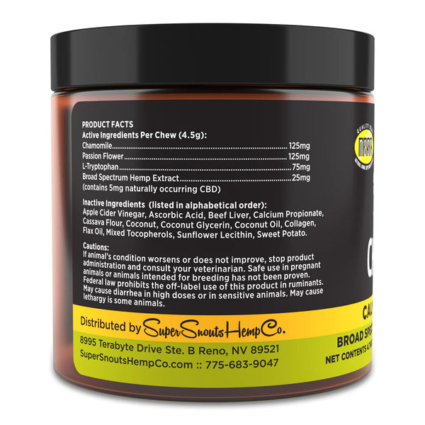 SUPER SNOUTS Broad Spectrum 5mg Chew Chill + Out