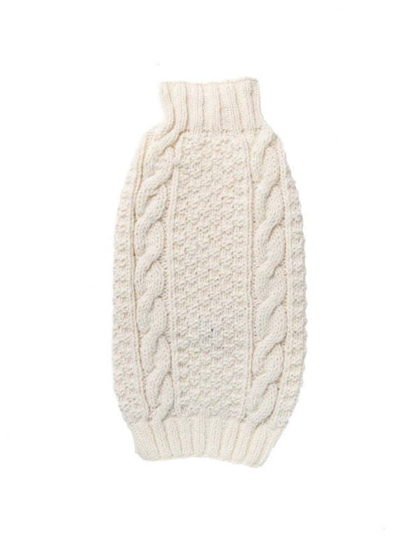 CHILLY DOG Wool Sweater Natural Cable