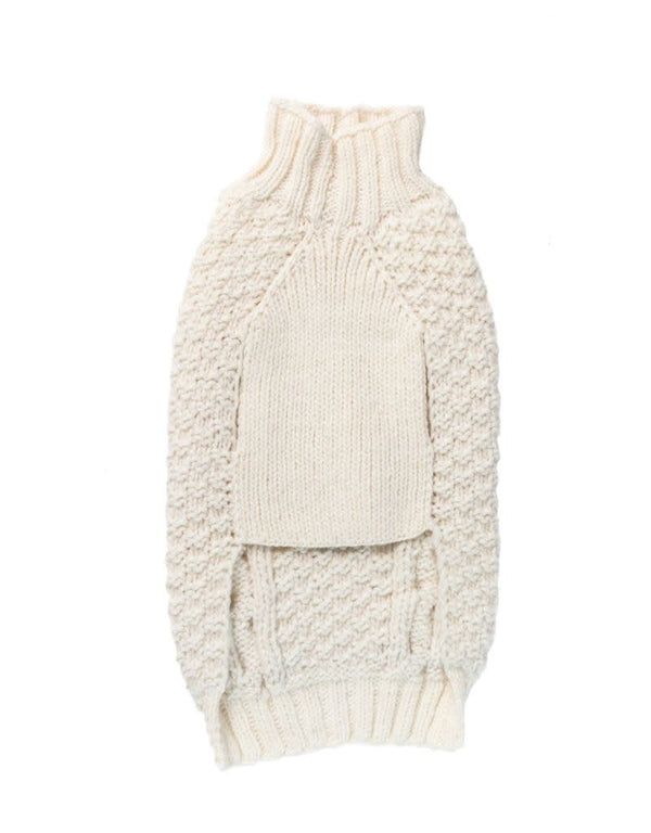 CHILLY DOG Wool Sweater Natural Cable