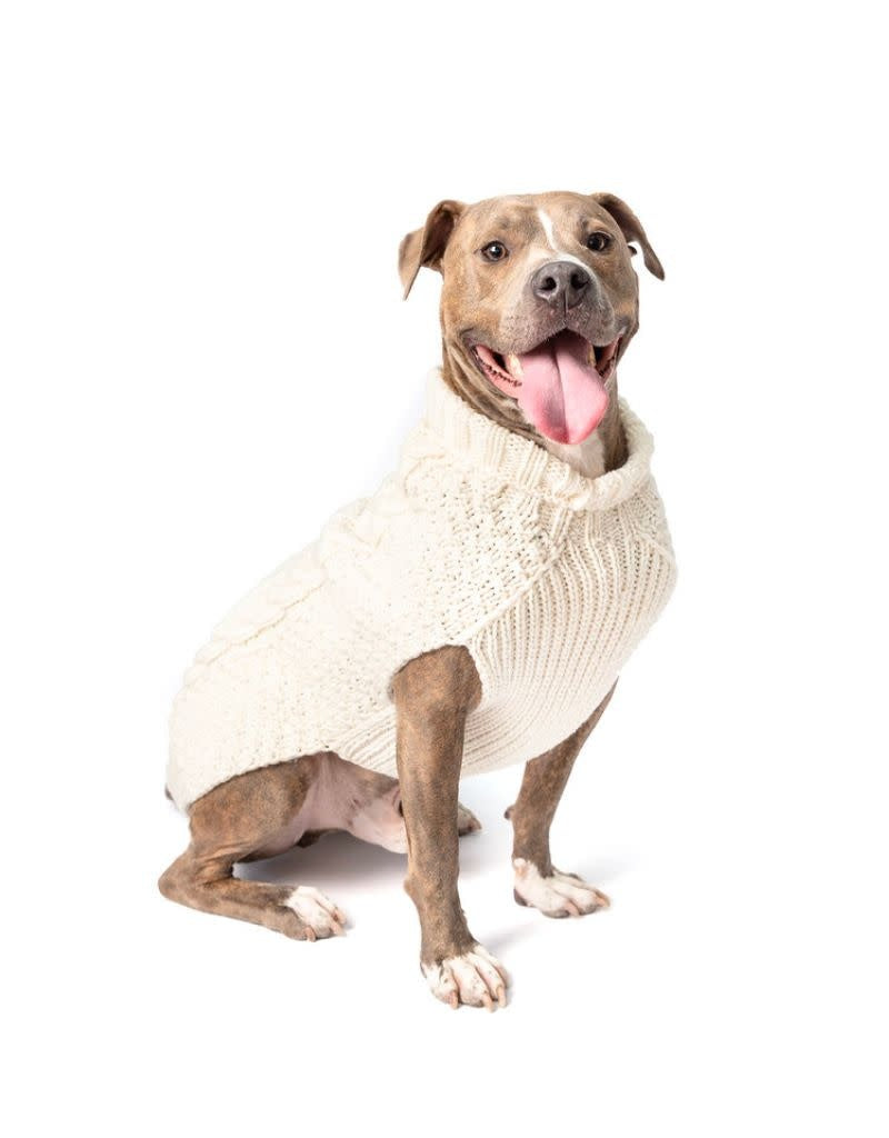 CHILLY DOG Wool Sweater Natural Cable