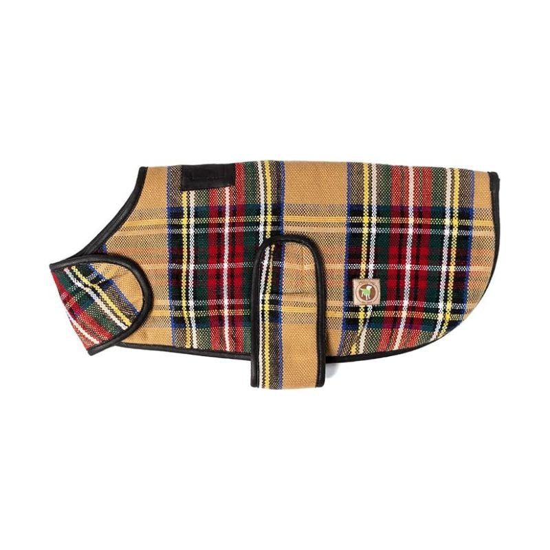 CHILLY DOG Tan Tartan Blanket Coat