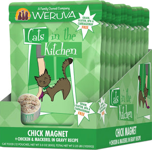 WERUVA Cats in the Kitchen Chick Magnet Grain-Free Cat Food Pouch Case 12/3 oz.