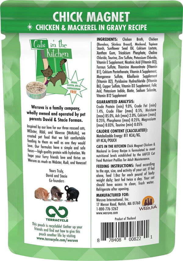WERUVA Cats in the Kitchen Chick Magnet Grain-Free Cat Food Pouch Case 12/3 oz.