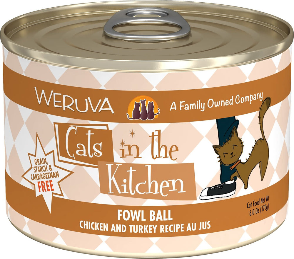 WERUVA Cats in the Kitchen Fowl Ball Grain-Free Canned Cat Food Case