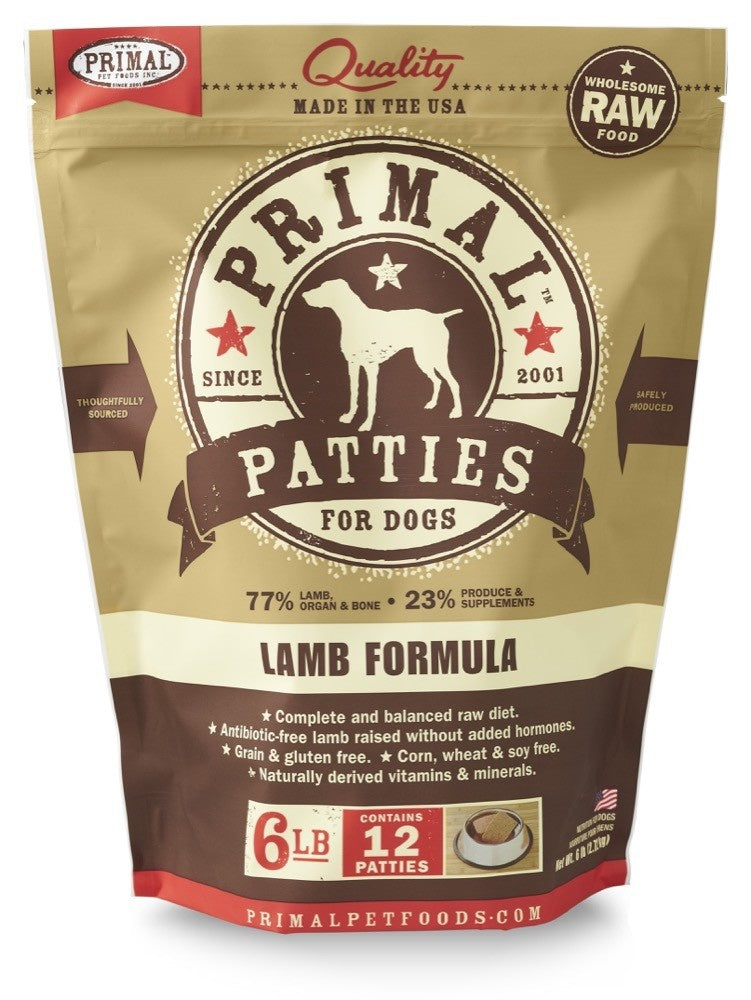 PRIMAL Raw Frozen Canine Lamb Formula  6 lb.