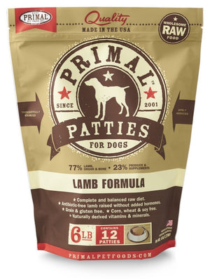 PRIMAL Raw Frozen Canine Lamb Formula  6 lb.