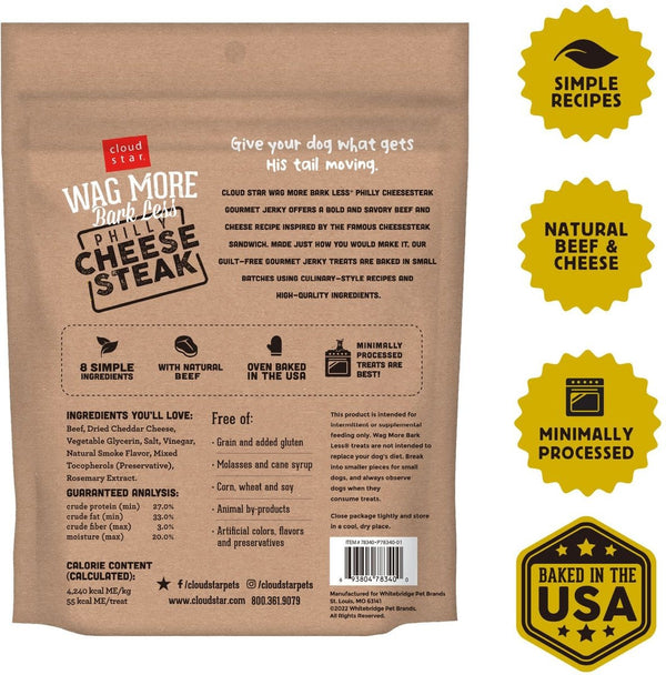 CLOUD STAR Philly Cheese Steak Jerky Dog Treat 10OZ