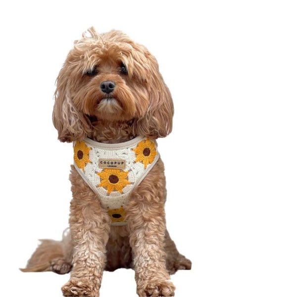 COCOPUP Adjustable Neck Harness Sunflower Patch