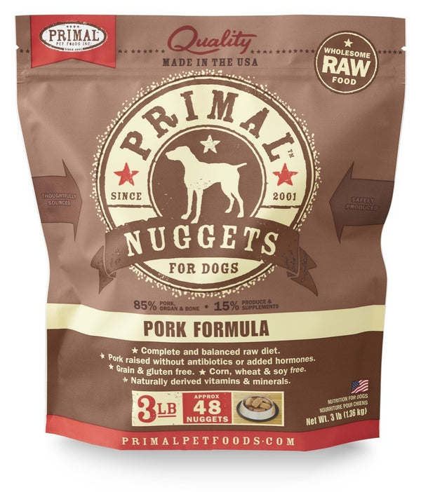 PRIMAL Raw Frozen Canine Pork Formula  3 lb.