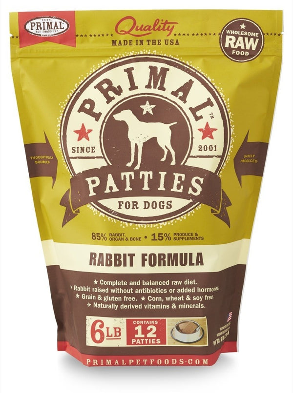 PRIMAL Raw Frozen Canine Rabbit Formula  6 lb.