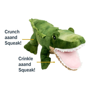 TALL TAILS Plush Gator Crunch Dog Toy