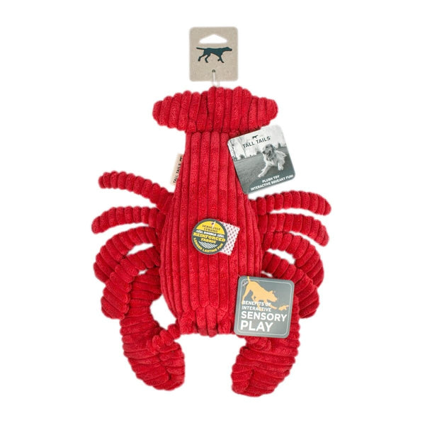 TALL TAILS Plush Lobster Crunch Dog Toy 14 IN