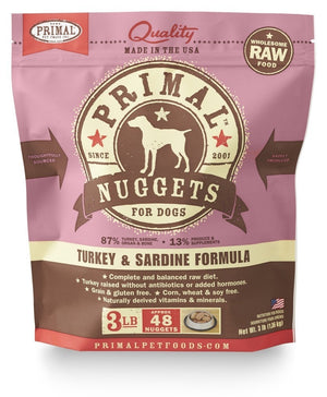 PRIMAL Raw Frozen Canine Turkey & Sardine Formula  3 lb.