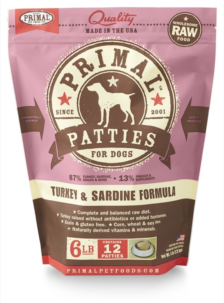 PRIMAL Raw Frozen Canine Turkey & Sardine Formula