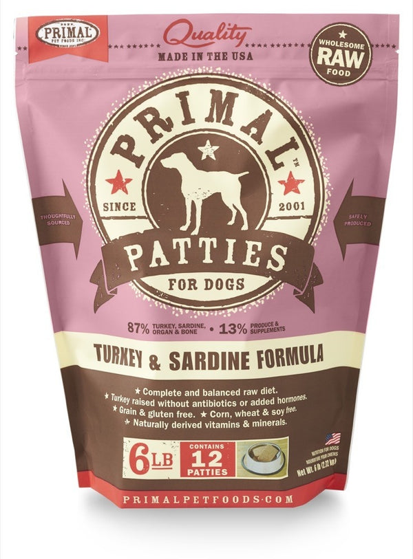 PRIMAL Raw Frozen Canine Turkey & Sardine Formula