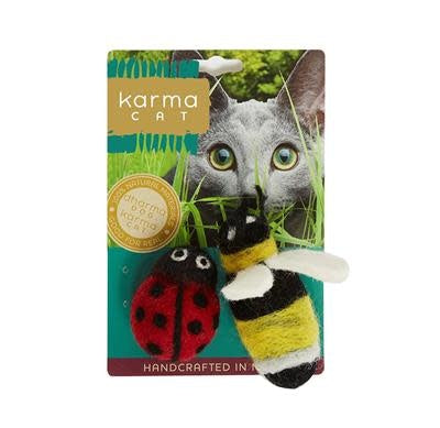 KARMA CAT 2-pack Ladybug & Bee Felt Cat Toys
