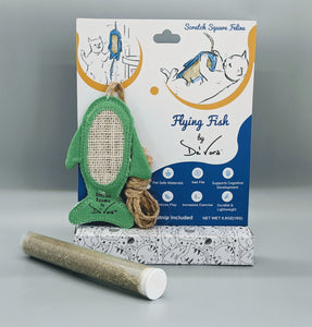 DE 'VORA Scratch Square Feline Flying Fish Cat Grooming Toy
