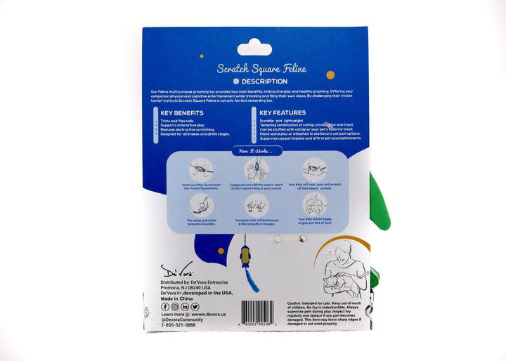 DE 'VORA Scratch Square Feline Flying Fish Cat Grooming Toy