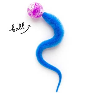 DEZI & ROO Wiggly Ball Cat Toy Solid Marbled