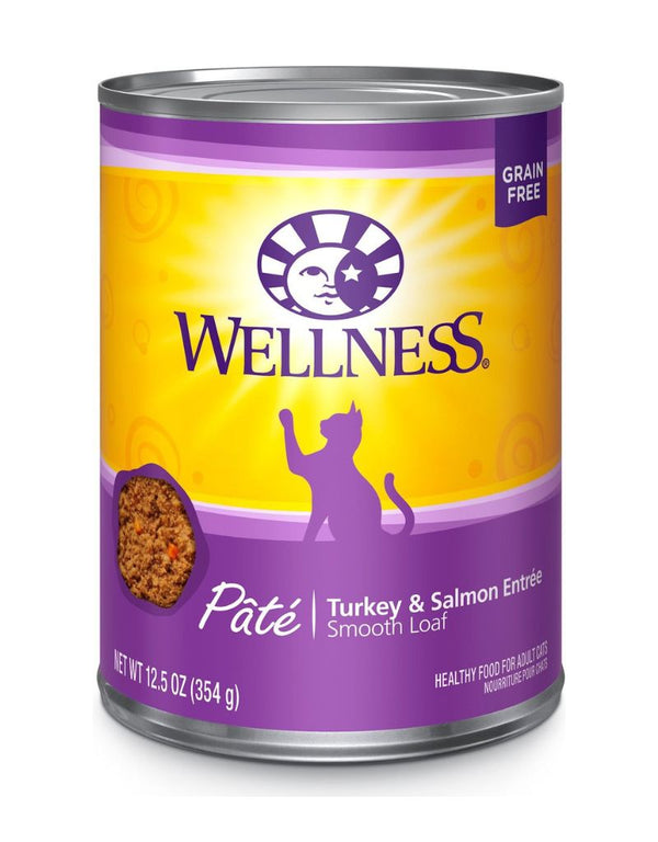 WELLNESS Turkey and Salmon Canned Cat Food CASE