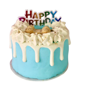 DOG CAKE BAKERY Birthday Drip Cake Blue