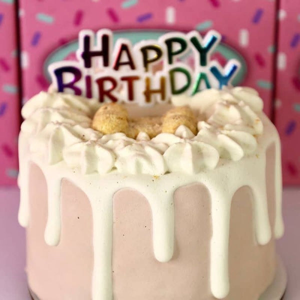 DOG CAKE BAKERY Birthday Drip Cake Neutral
