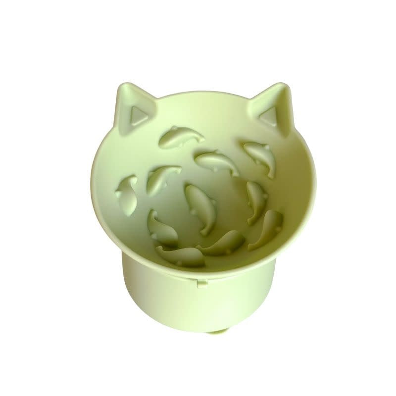DOGGOTIQUE Elevated Cat  Slow Feeder Green