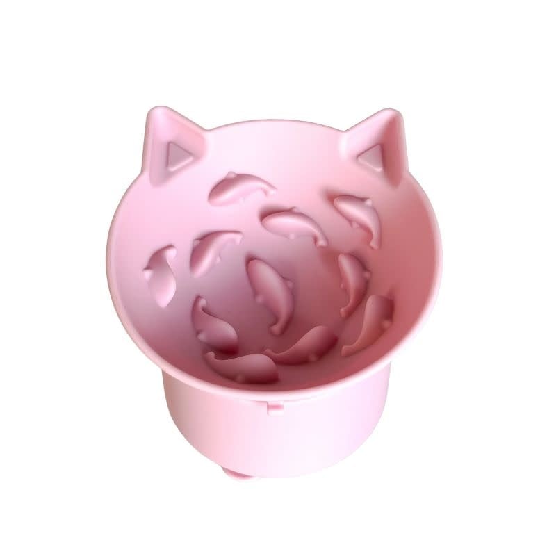 DOGGOTIQUE Elevated Cat  Slow Feeder Pink