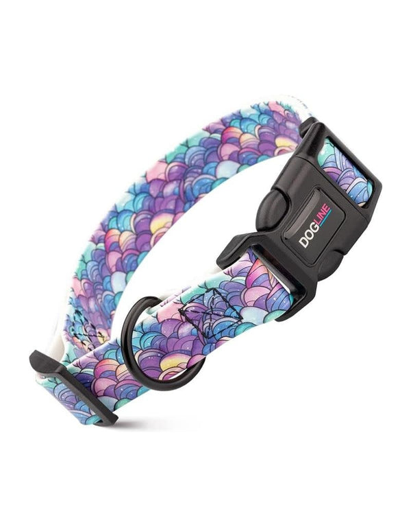 DOGLINE Biothane Waterproof Quick Release Buckle Collar Mermaid