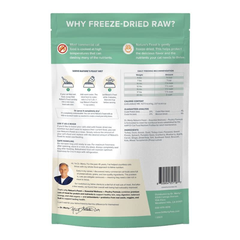 DR MARTY Cat Nature's Feast Poultry Freezedried