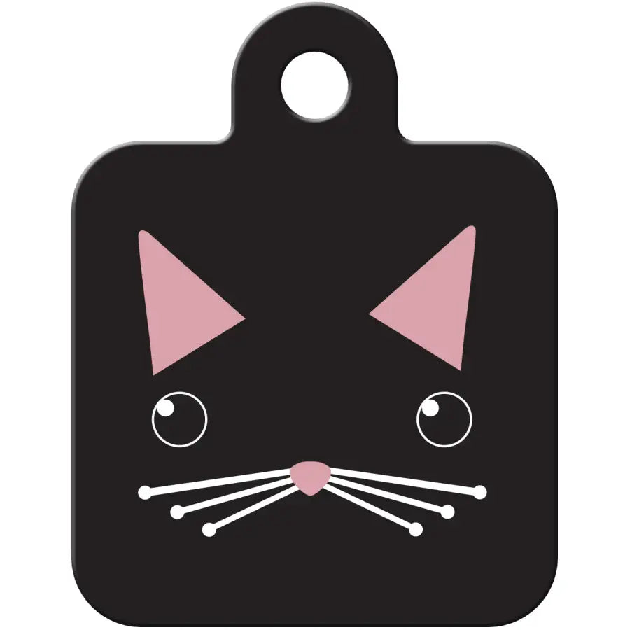 QUICK-TAG Black Cat Face Square