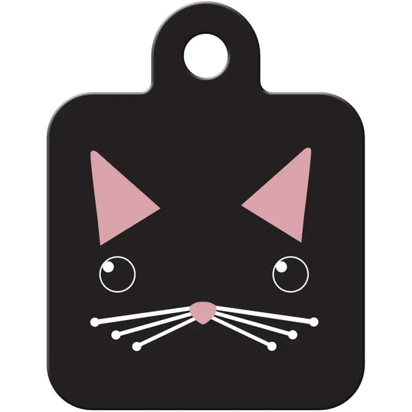 QUICK-TAG Black Cat Face Square