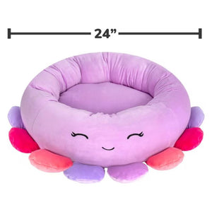 SQUISHMALLOW Beula The Octopus Plush Bolster Bed Purple