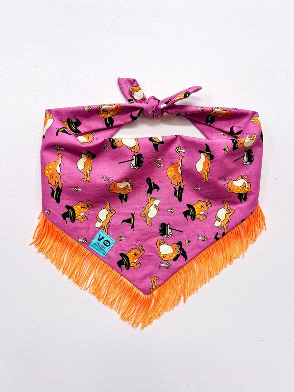Velvet Outpaws Halloween Frogs Fringe Bandana