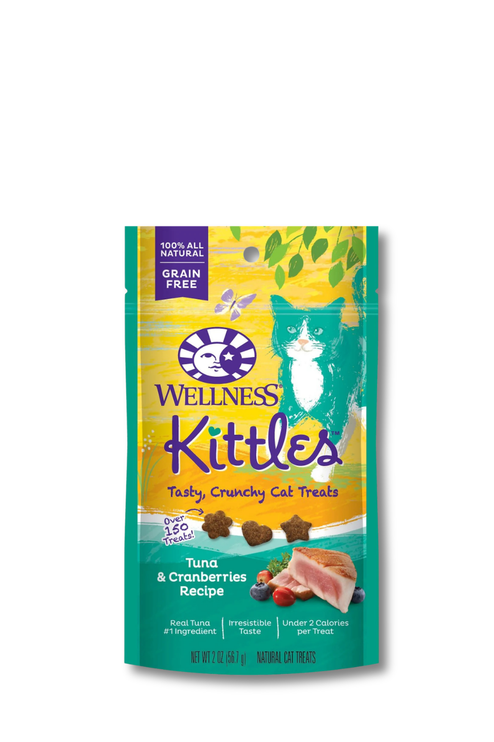 WELLNESS Kittles Crunchy Cat Treats 2oz Tuna Cranberry
