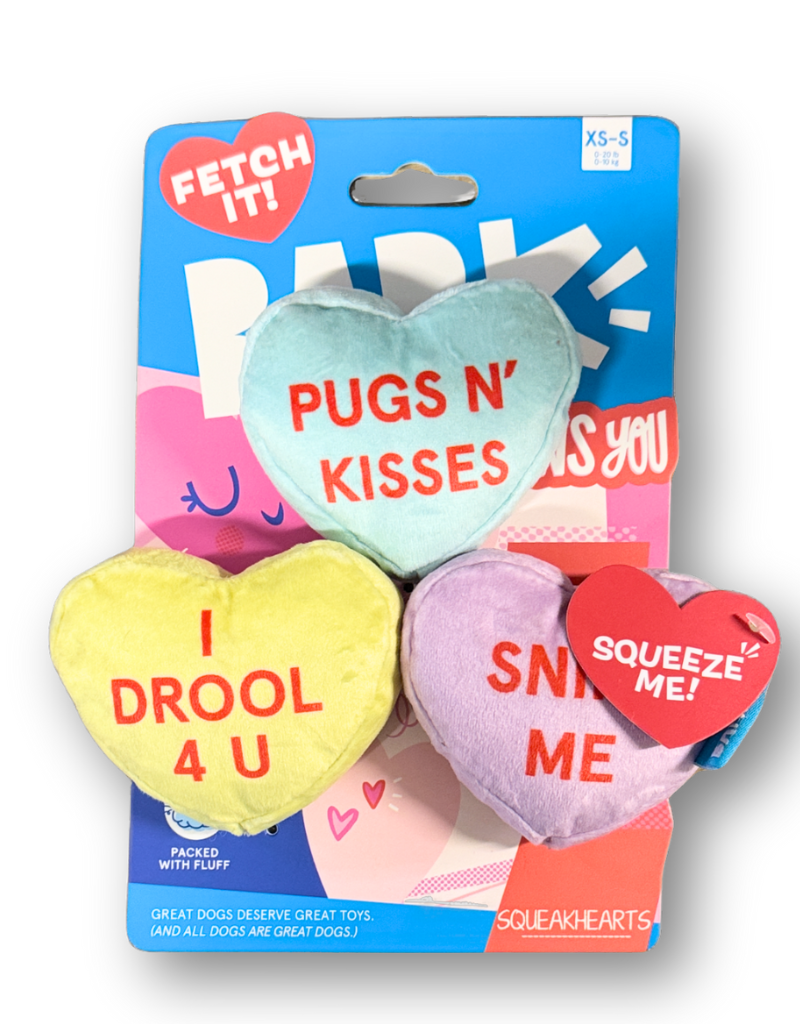 BARK Squeakhearts Plush Dog Toy