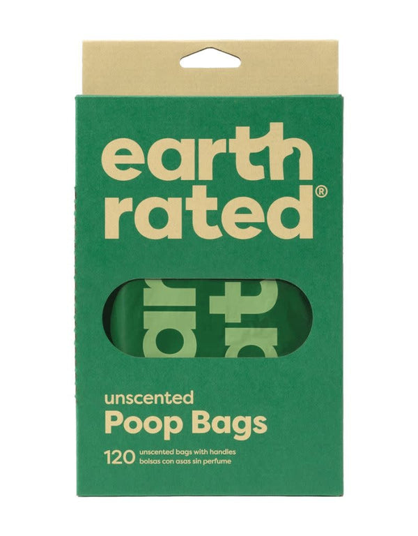 EARTH RATED Unscented Poop Bags with Handles 120 Count
