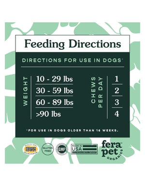 FERA PET ORGANICS Dog Hip and Joint Support Chews 90CT