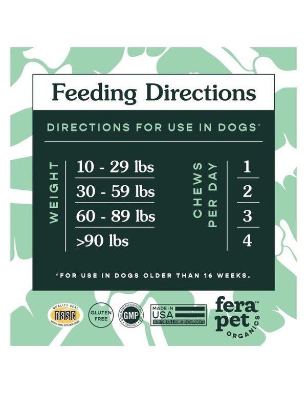 FERA PET ORGANICS Dog Hip and Joint Support Chews 90CT