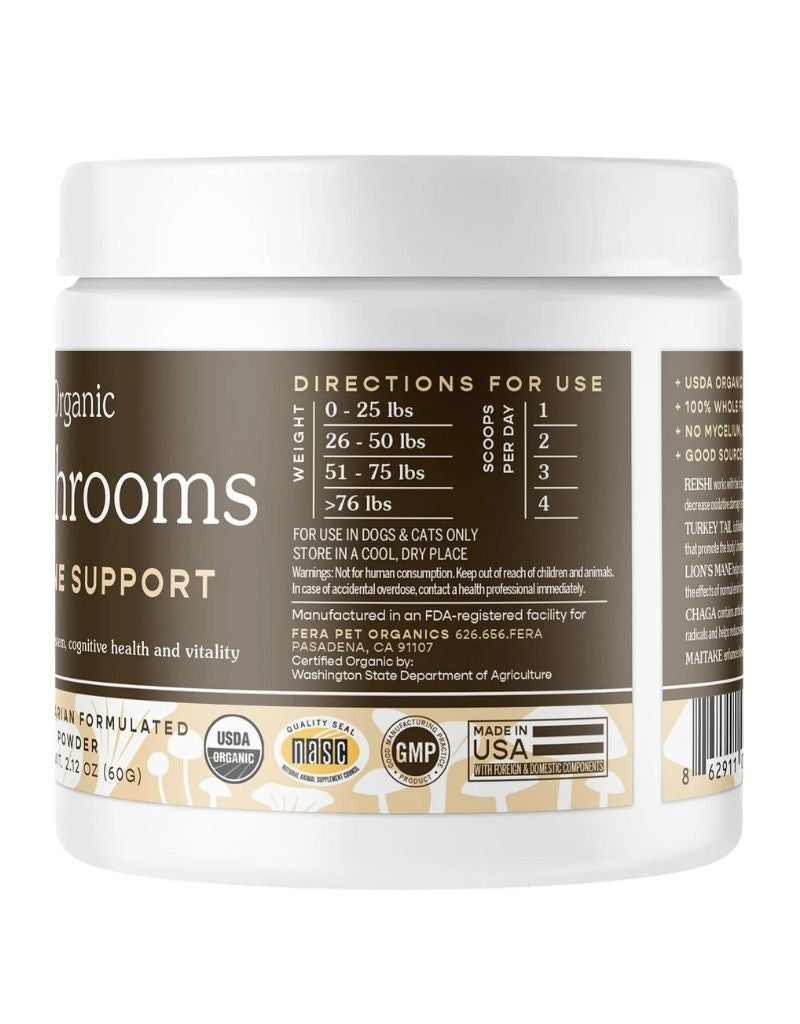 FERA PET ORGANICS Dog and Cat Mushroom Immune Support 2.12OZ