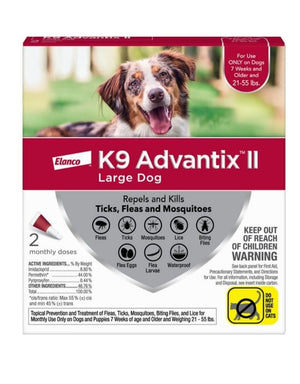 K9 ADVANTIX II Flea and Tick Spot Treatment for Dogs 2pk