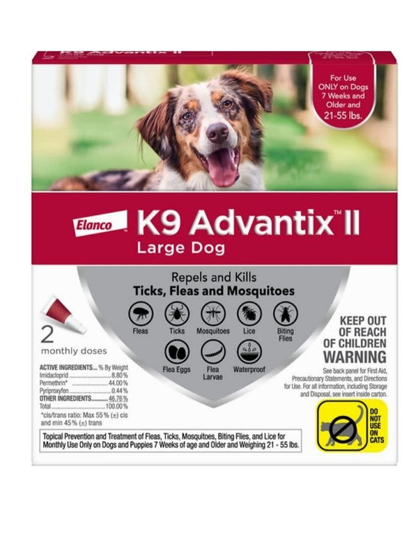 K9 ADVANTIX II Flea and Tick Spot Treatment for Dogs 2pk