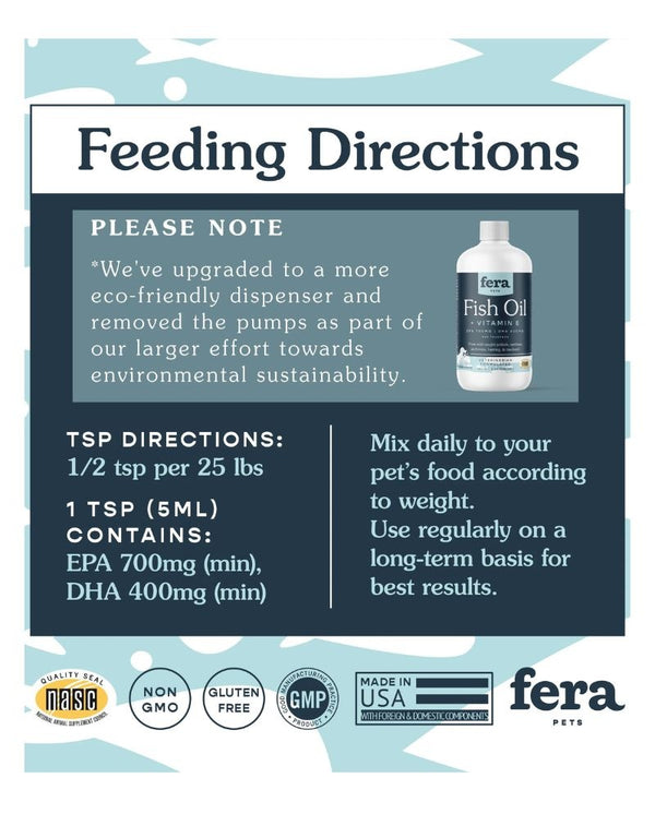FERA PET ORGANICS Dog and Cat Fish Oil