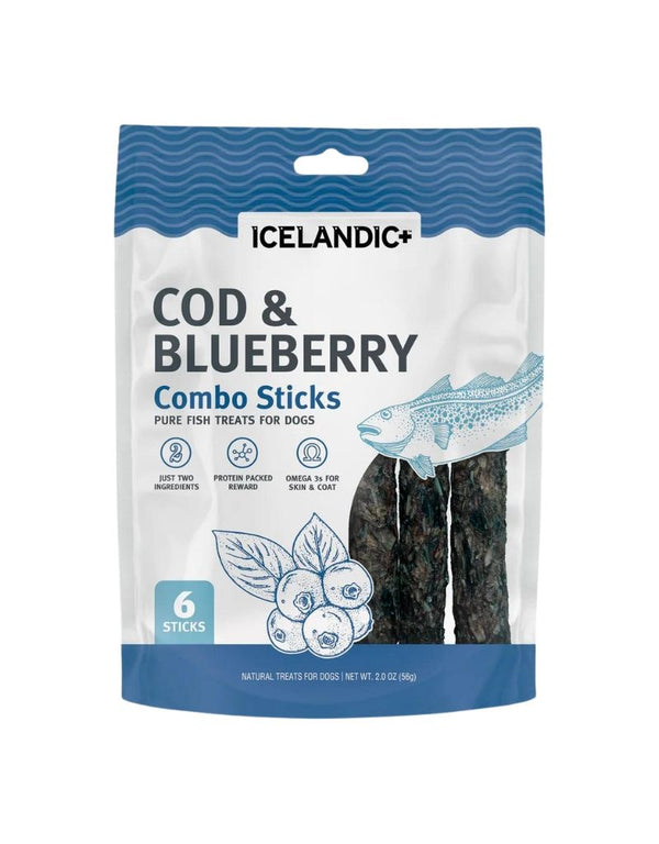 ICELANDIC+ Dog Cod And Blueberry Combo Sticks 2 OZ